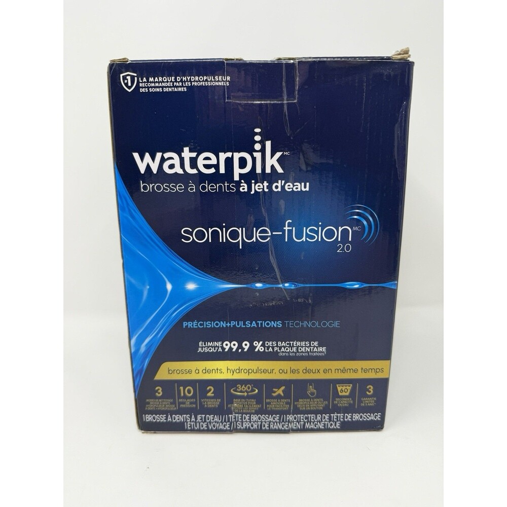 Waterpik Sonic-Fusion 2.0 Flossing Electric Toothbrush Kit, White, Storage -Open